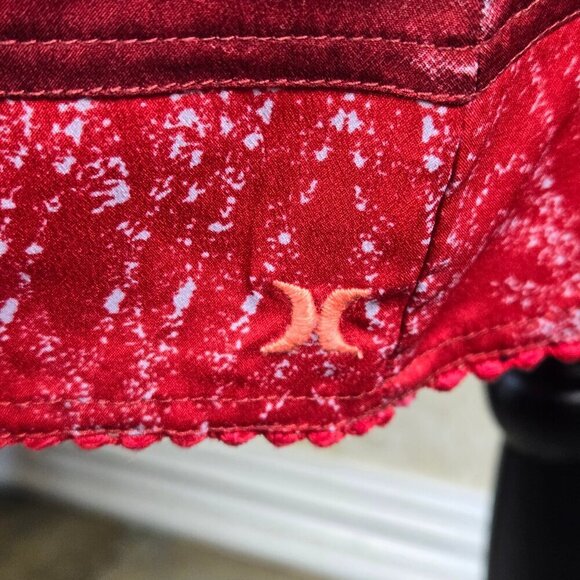 Hurley Size XL "Riley" Dress Adj. Spaghetti Strap Red Pink Elastic Waist NWT - Picture 8 of 16